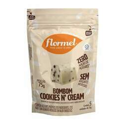 Bombom Flormel Pouch Cookies N Cream Chocolate Branco com Gotas De Chocolate 75g