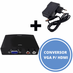 Conversor VGA Femea para HDMI Femea Com Fonte de Alimentação - ADAP0039