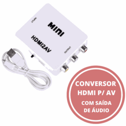 Conversor HDMI para RCA (AV) com cabo - com saída de áudio - MXT