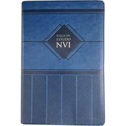 Bíblia de Estudo NVI Letra Normal Capa Luxo Azul
