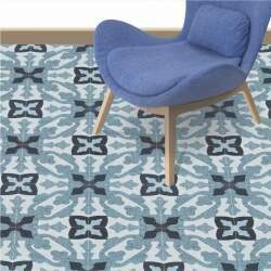 Adesivo piso ladrilho granilito azul lavável antiderrapante