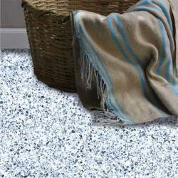 Adesivo piso granilito Terrazzo azul e branco antiderrapante