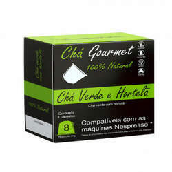 Cápsulas de Chá Verde com Hortelã Capresso - Compatíveis com Nespresso - 8 un