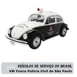 Miniatura em Metal 1:43 Volkswagen Fusca Polícia Civil de São Paulo