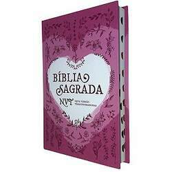 Bíblia Sagrada Capa Dura NVT Coração Rosa Índice Lateral - Mundo Cristão