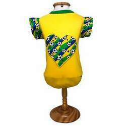 Camisa do Brasil Coração - Amarela P
