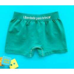 Cueca sem costura infantil básica Box Micro Fibra Verde