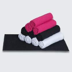 Kit 10 Toalha Manicure para Salão de Beleza 28x45cm 100% Algodão - 04 Branca / 03 Preta / 03 Pink