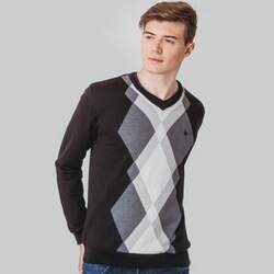 Suéter Masculino Tricô Premium Losango Scotland Gola V - Losango