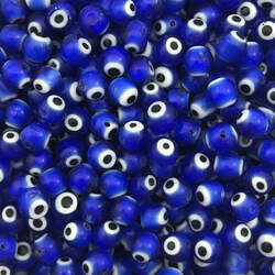 OG01 - Murano Olho Grego Azul Bic 6mm - 12Unids