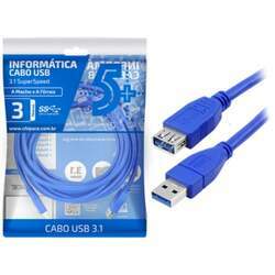 Cabo Extensor USB Chip SCE USB-A Macho x USB-B Fêmea USB 3 0
