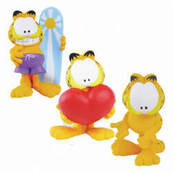 Kit 3 Brinquedos borracha látex Garfield - Latoy
