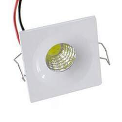 Mini Spot LED 3W Quadrado Fixo Embutir SMD Branco Frio