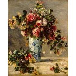 Rosas e Jasmins em um Vaso Delft