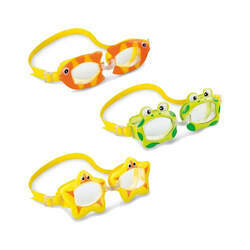 Oculos para Natação Infantil AquaFlow Play Colorido Bichinhos 55603 Intex Piscina Mar