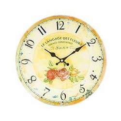 Relógio De Parede Latcor Ilustração Flowers Amarelo - LA3-3828