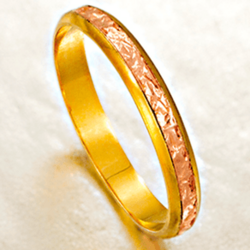 Aliança de Bodas em Ouro com Filete Rosê - AS1271