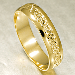Aliança de Bodas em Ouro com Filete Diamantado - AS0051