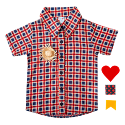 camisa manga curta festa junina tricoline toddler