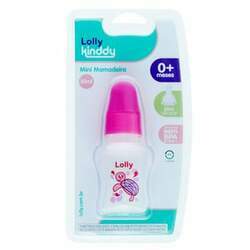 Mini Mamadeira Lolly Kinddy 0 Meses Silicone Rosa 50ml