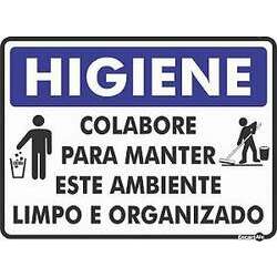 Placa Higiene Manter Ambiente Limpo/Organizado Ps854 30x20cm