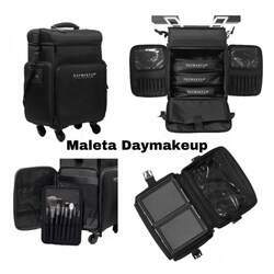 Maleta de Nylon Day Makeup Com Rodinha E 4 Cases Original