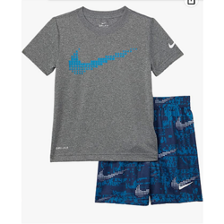 Conjunto Nike Dri-FIT - Camisetas e Short esportivo - Cinza/Azul