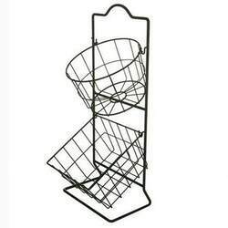 Fruteira de Metal Grid Basket Preta 23,5x25x55CM