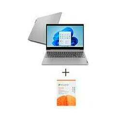 Notebook Lenovo, Core i7-1165G7, 12GB, 256GB SSD, 15,6, Prata, IdeaPad 3i + Microsoft 365 Personal Brazilian - QQ2