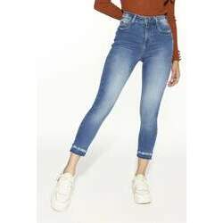Calça Jeans Feminina Skinny Média Cropped Barra Dupla - DZ20482