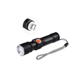 Mini Lanterna Tática Super Potente Led Recarregável USB C/ Zoom inn