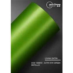 Adesivo envelopamento Kiwi Green Metallic ( Largura do rolo - 1,38m ) - VENDA POR METRO