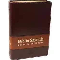 Bíblia Sagrada Supergigante NAA Capa Marrom Luxo