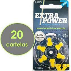 120 Baterias EXTRA POWER 10 / PR70 - Para Aparelho Auditivo
