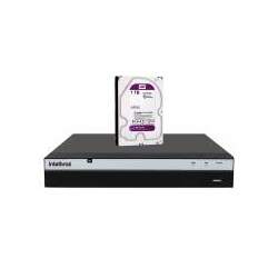 NVR Gravador de vídeo Intelbras NVD 3316 4K 16 Canais suporta câmeras IP com Inteligência de Vídeo HD 1TB WD Purple