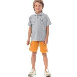 Conjunto Infantil Menino Verão Camisa Pólo E Bermuda 2 peças Tam 4 a 12 - Angerô