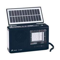 Rádio Portátil F-Sound Solar 8 Faixas, AM/FM 6SW, USB e Bluetooth - FS1587BT Preto