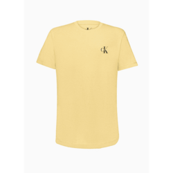 Camiseta Calvin Klein Jeans Infantil Amarela Logo cK Preto