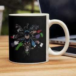 Caneca Batman Homem-Morcego Vilões Charada Pinguim Mulher-Gato Bane Coringa Joker - CD