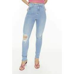 Calça Jeans Feminina Skinny Hot Pants com Rasgos no Joelho - DZ20514