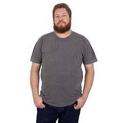 Camiseta Plus Size Básica Estonada Básica Cinza