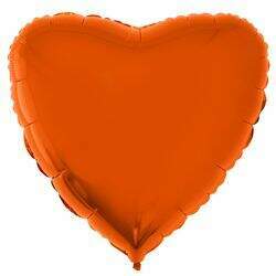 Balão Metalizado Coração Laranja - Flexmetal
