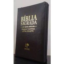 Bíblia letra gigante com harpa - capa co