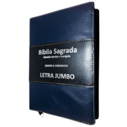Bíblia letra Jumbo com Harpa - capa zipe