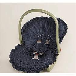 Capa para Bebê Conforto Poá Marinho Protetor de Cinto 02 Peças