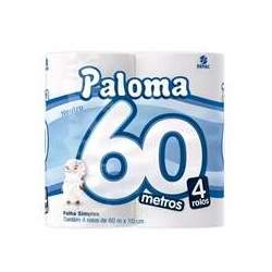 Papel Higiênico Branco 64x60m Paloma Neutro com 16 Pacotes de 4 Rolos
