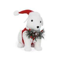 Cachorro com Roupa Tricô Branco e Vermelho Grande - 01 unidade Cromus Natal - Rizzo Embalagens