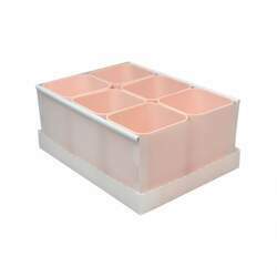 Caixa organizadora de objetos 6 divisões rosa pastel 2193W DelloCódigo: 17946