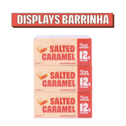 3 displays barrinha de proteína salted caramel