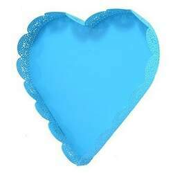 Bandeja Coração Fancy Laces Azul - P